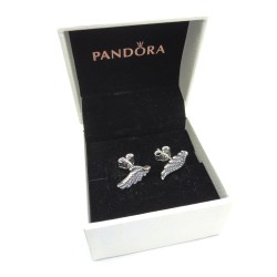 Pandora Phoenix majestic Feather Zircon Earrings Genuine ALE Silver