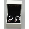 PANDORA EARRINGS HOOP Dangle Sparkling RED S925 with ORIGINAL BOX