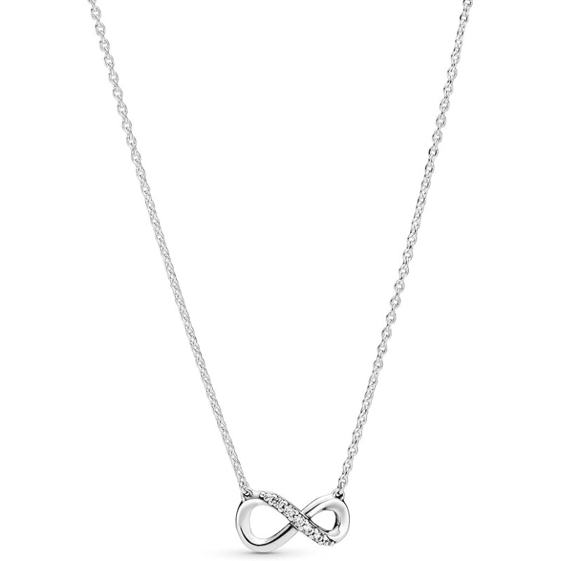 NEW PANDORA SILVER WOMENS NECKLACE SPARKLING INFINITY COLLIER SYMBOL GIFT BOX