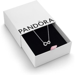 NEW PANDORA SILVER WOMENS NECKLACE SPARKLING INFINITY COLLIER SYMBOL GIFT BOX