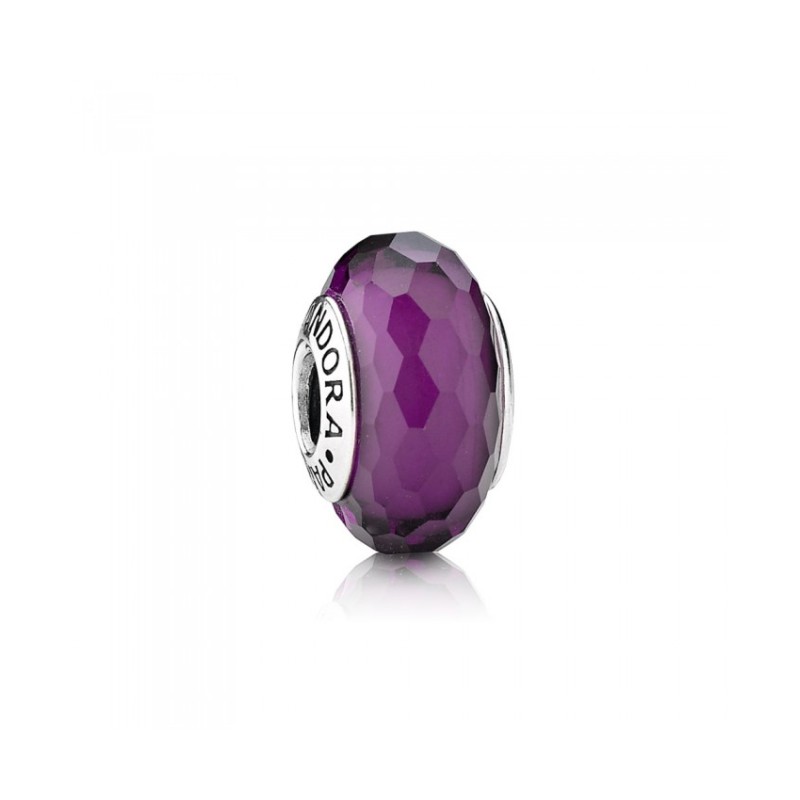 Genuine Pandora Faceted Murano Glass Light Purple Bead Charm ALE 925