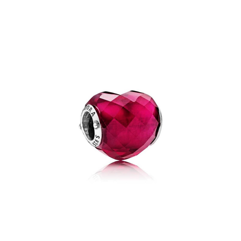 Pandora LOVE ESSENCE COLLECTION charm with faceted fuchsia rose crystal