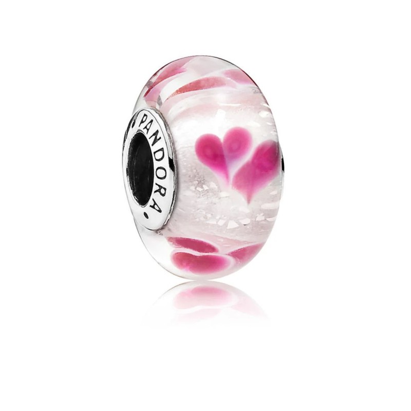 Genuine Pandora Wild Hearts Glass Charm