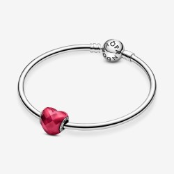 Pandora LOVE ESSENCE COLLECTION charm with faceted fuchsia rose crystal