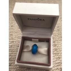 Pandora Murano Glass Charm Blue Faceted Bead Sterling Silver S925 ALE New