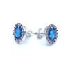 PANDORA Blue Round Sparkle Stud Earrings