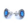 PANDORA Blue Round Sparkle Stud Earrings