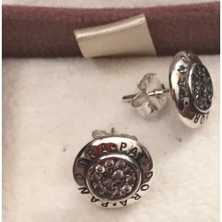 Pandora SIGNATURE SPARKLING Earrings Genuine ALE Silver Original Gft box Stud