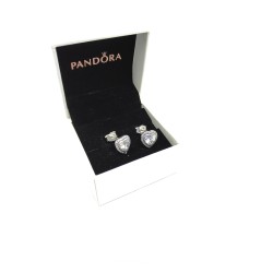 Pandora Sparkling Love Heart Stud Earrings 290568CZ New with Original Gift BOX