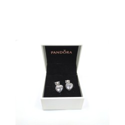 Pandora Sparkling Love Heart Stud Earrings 290568CZ New with Original Gift BOX