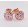 Pandora Sparkling Love Heart Stud Earrings ROSE GOLD New with Original Gift BOX