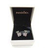 Pandora Halo SQUARE TIMELESS SPARKLING Earrings Genuine ALE Silver Original Gft box Stud