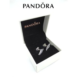 Pandora Phoenix majestic Feather Zircon Earrings Genuine ALE Silver