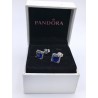 Pandora Original Earrings BLUE Alluring silver Sparkling + Free BOX