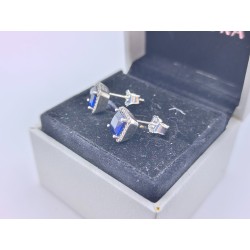 Pandora Original Earrings BLUE Alluring silver Sparkling + Free BOX