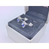 Pandora Original Earrings BLUE Alluring silver Sparkling + Free BOX