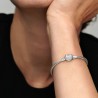 Pandora Moments Sparkling Heart Pavé Clasp Snake Chain Bracelet