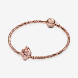 Pandora Moments Heart padlock and key rose gold-plated charm