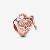 Pandora Moments Heart padlock and key rose gold-plated charm