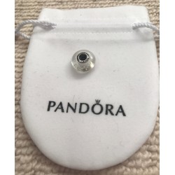 Genuine Pandora Faceted Murano Glass No Colour Transparent Bead Charm ALE 925