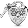 Pandora Silver Love You Lock Charm Heart and key padlock