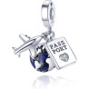 Pandora Passport Airplane Globe 925 Sterling Silver Pandora Fit Charm