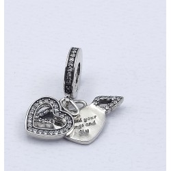 Pandora Celestial Shooting Star Heart Double Dangle Charm