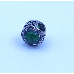 Pandora Green Crystal 925 Sterling Silver Cubic Zirconias Bead Charm