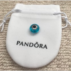 Pandora Beads-Dazzling Murano Glass Teal Faceted-Charm