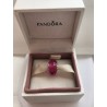 Pandora fuchsia faceted murano glass bead.