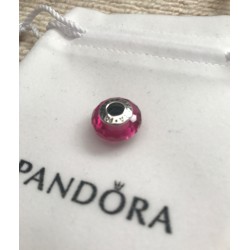 Pandora fuchsia faceted murano glass bead.