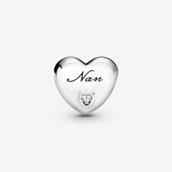 Pandora Polished Nan Heart Charm Sterling silver/Cubic zirconia