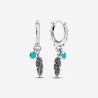 Pandora Hoop Earring Silver Spiritual Feathers Silver Enamel 297205EN168