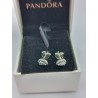 GENUINE PANDORA SILVER SPARKLING HALO STUD WOMEN'S EARRINGS