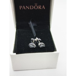 GENUINE PANDORA SILVER SPARKLING HALO STUD WOMEN'S EARRINGS