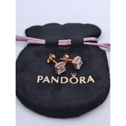 Pandora Halo SQUARE TIMELESS SPARKLING Earrings Genuine ALE Silver Original Gft box Stud