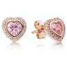 Pandora Sparkling Love Heart Stud Earrings ROSE GOLD New with Original Gift BOX