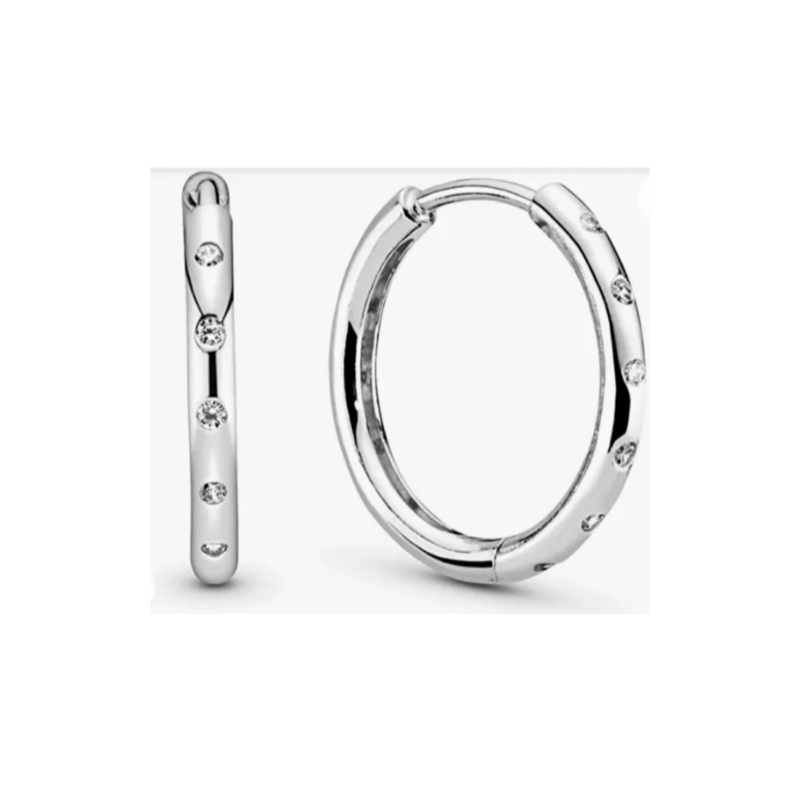 Pandora HOOP Earrings Genuine ALE Silver Original Gift box