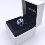 Pandora Blue Stars Glass Bead Charm, blue, view 1