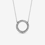Pandora Circle of Sparkle Necklace, silver tone, view 1