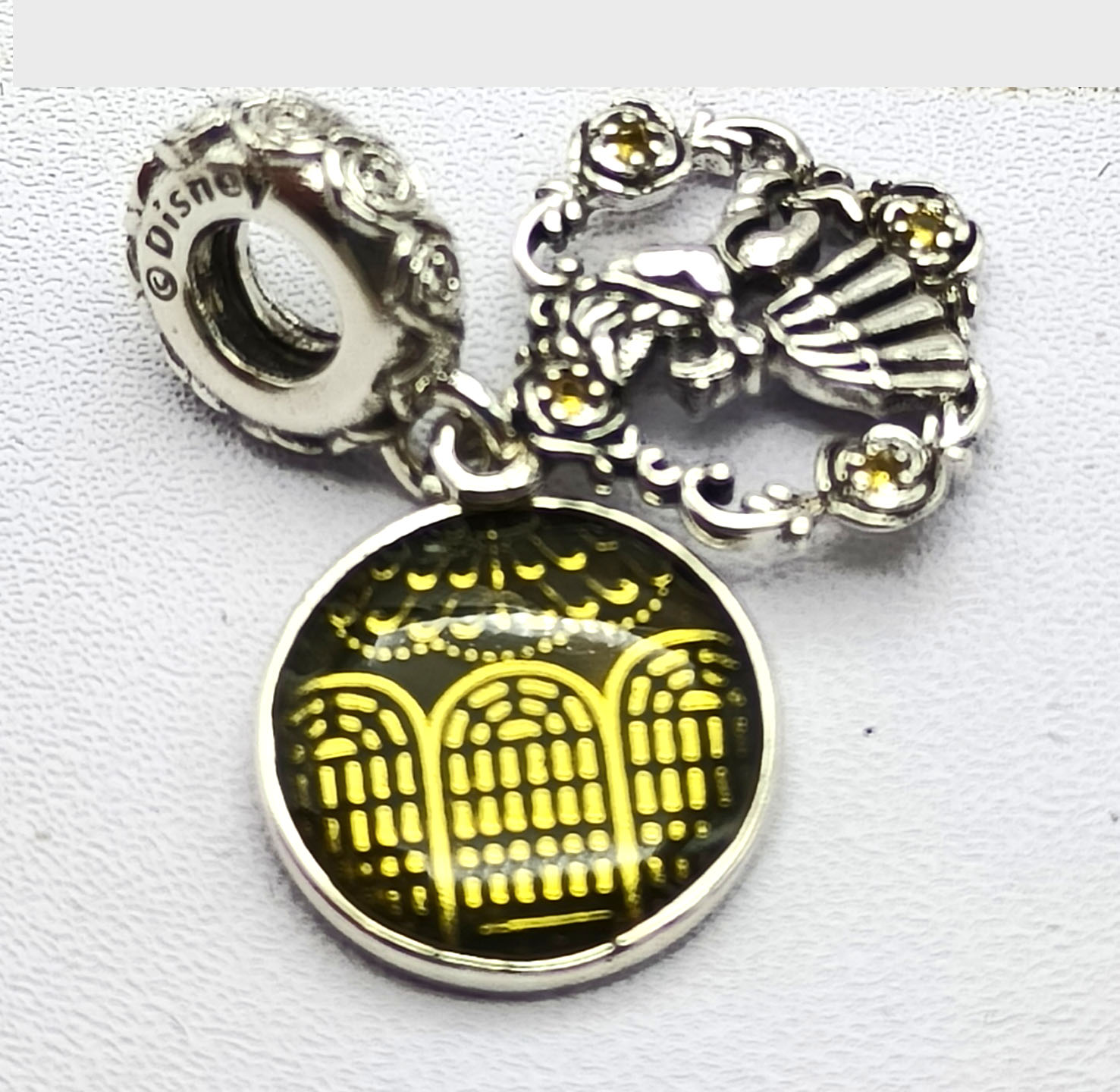 pandora disney beauty and the beast dangle charm Pandora Disney Beauty and the Beast Dangle Charm, silver tone and yellow, view 2