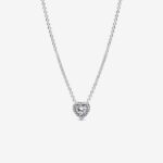 Pandora Elevated Heart Necklace, silver tone, view 1