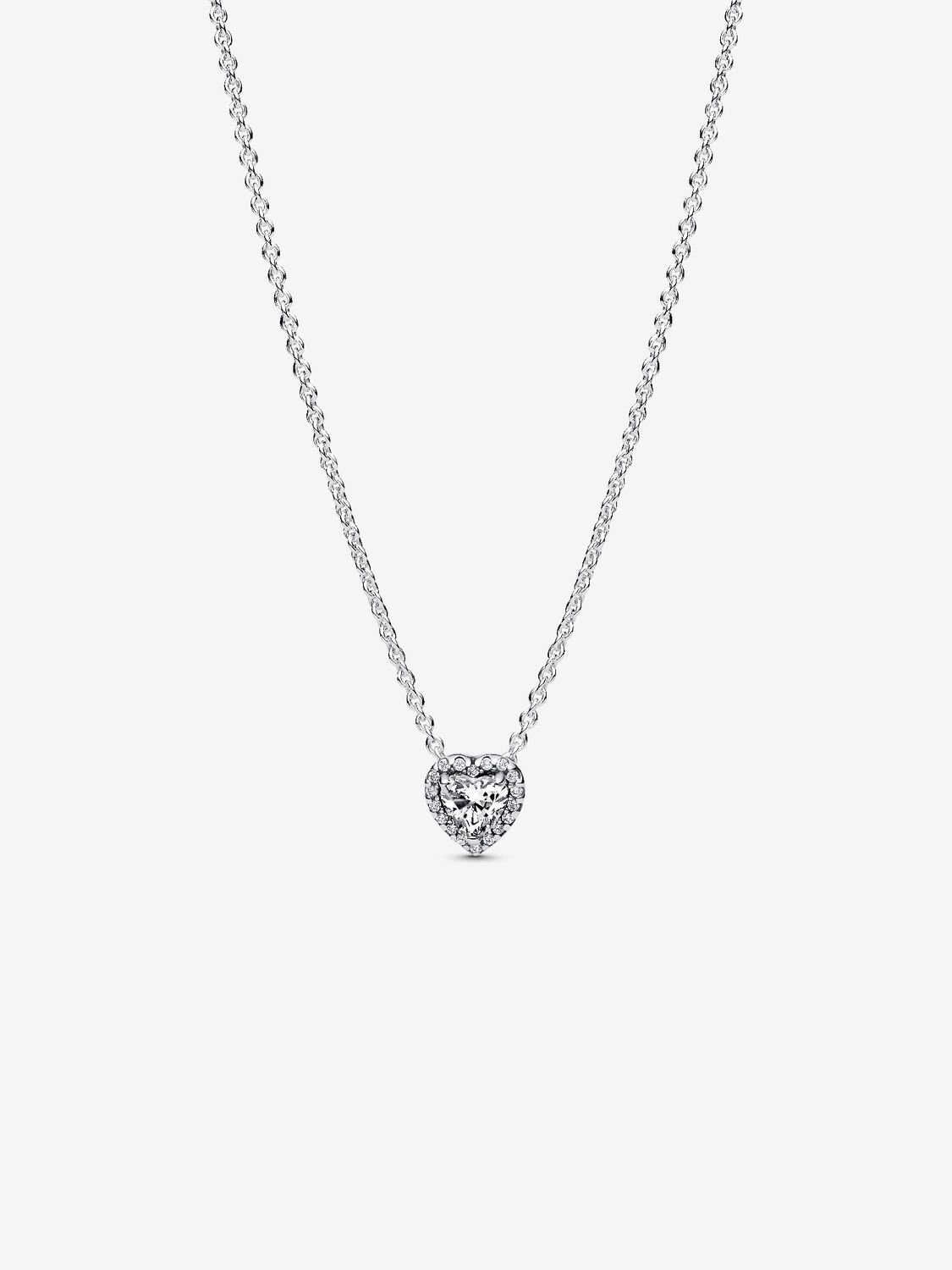 pandora elevated heart necklace Pandora Elevated Heart Necklace, silver tone, view 1