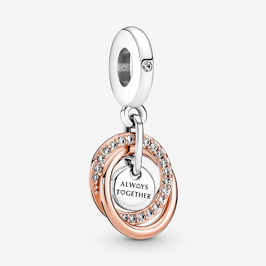pandora family always encircled dangle charm Pandora Family Always Encircled Dangle Charm, two tone, view 1