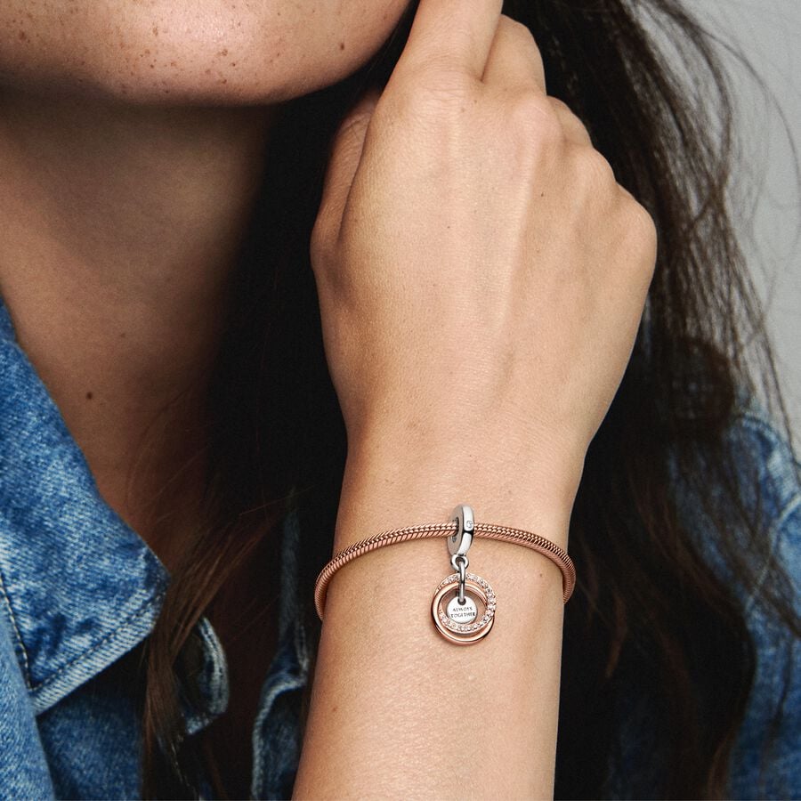 pandora family always encircled dangle charm Pandora Family Always Encircled Dangle Charm, two tone, view 2