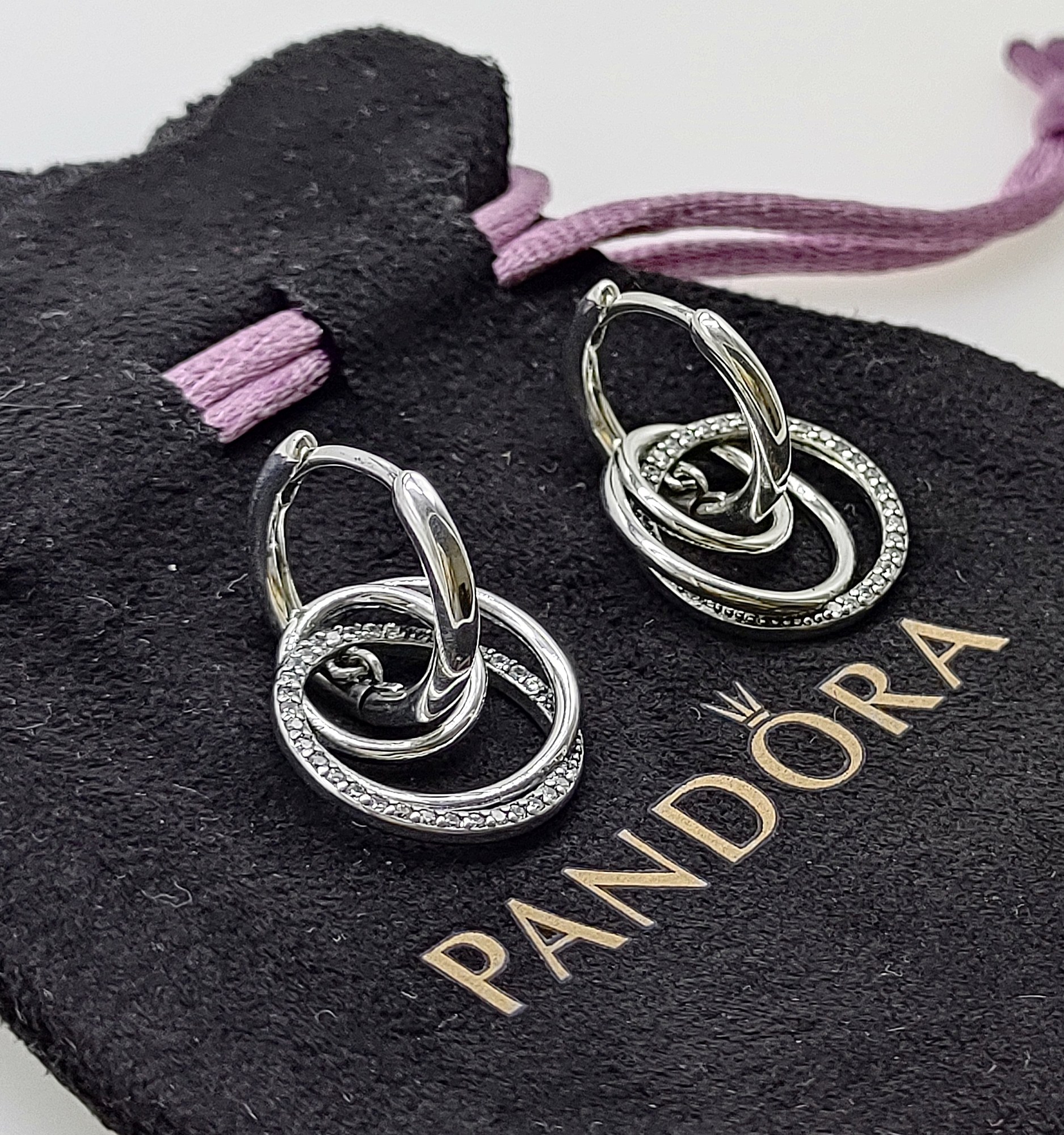 pandora family always encircled drop earrings Pandora Family Always Encircled Drop Earrings, silver tone, view 2