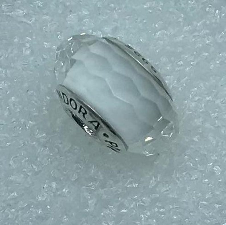 pandora fascinating white glass bead charm Pandora Fascinating White Glass Bead Charm, white, view 1