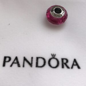 Pandora Fuchsia Faceted Glass Bead Charm, fuchsia, view 1