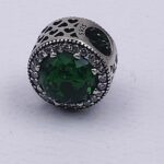 Pandora Green Sparkling Bead Charm, green, view 1