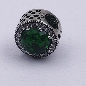 Pandora Green Sparkling Bead Charm, green, view 1